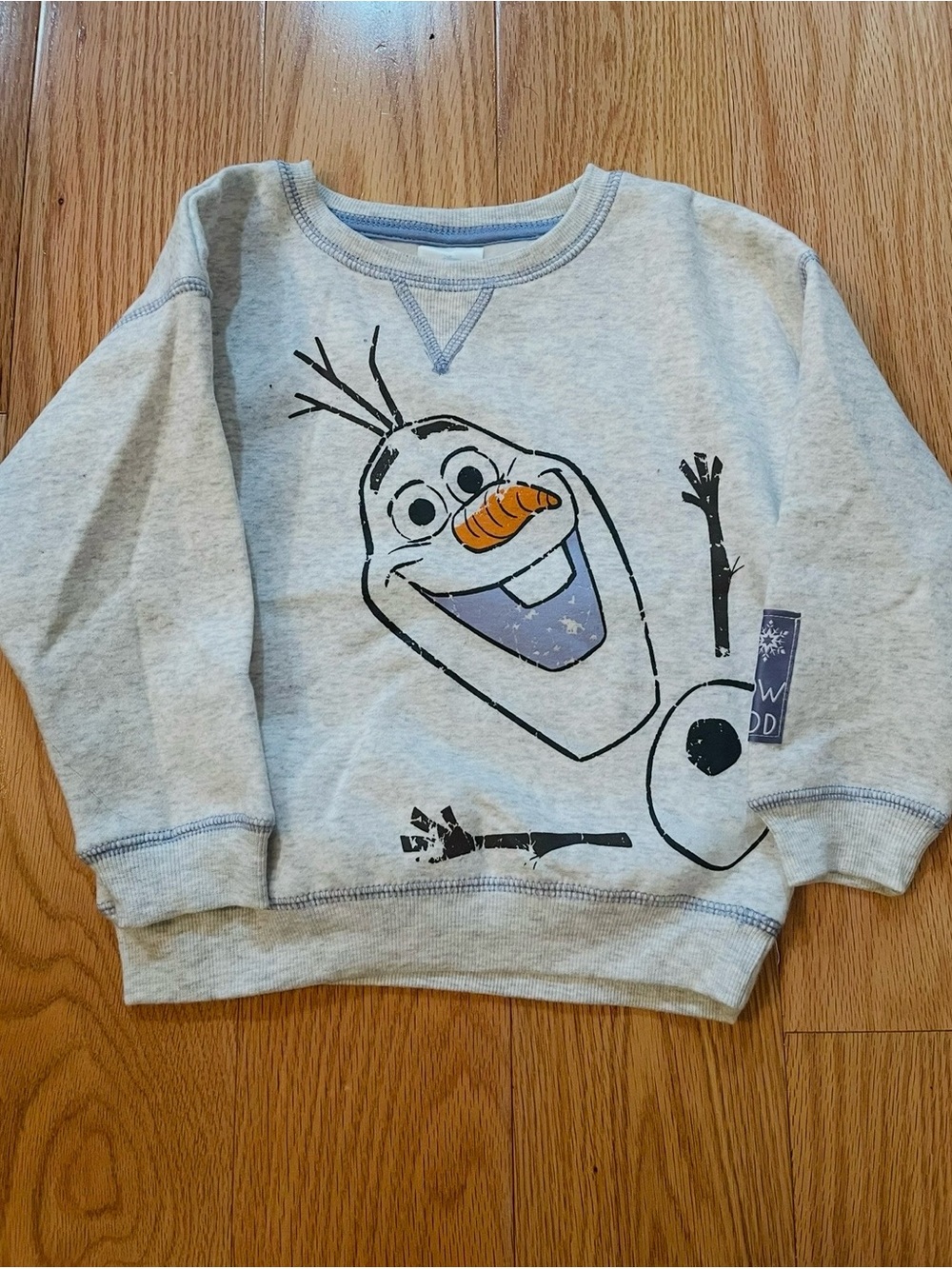Disney Light Gray Olaf Pullover Sweatshirt with Orange Nose